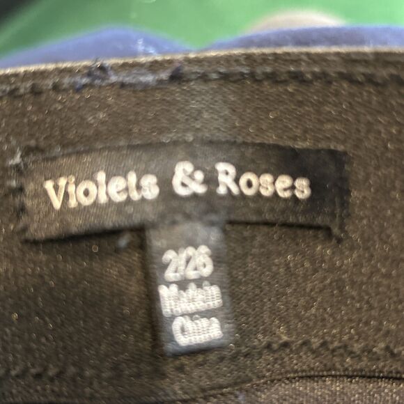 Violets And Roses Women's Navy Blue Sz 2 Chino Pants stretchy Trousers - Picture 9 of 10